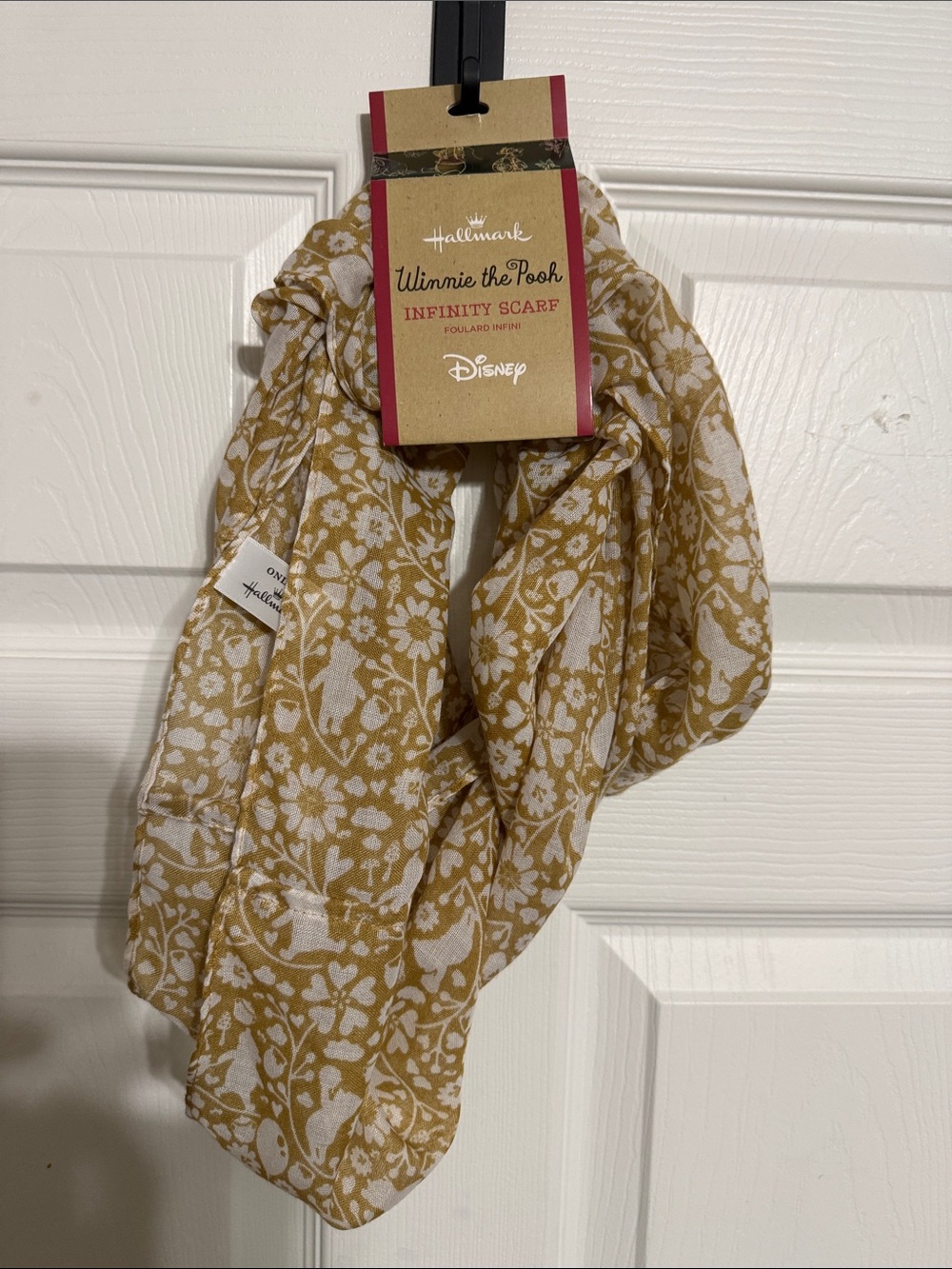 Hallmark Winnie the Pooh Mustard and White Floral Infinity Scarf